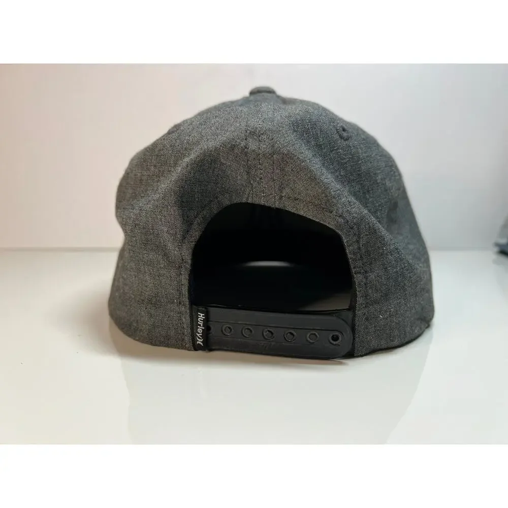 Hurley Flex Fit Gray Baseball Skater Cap - Solid Light Gray Logo Embroidered